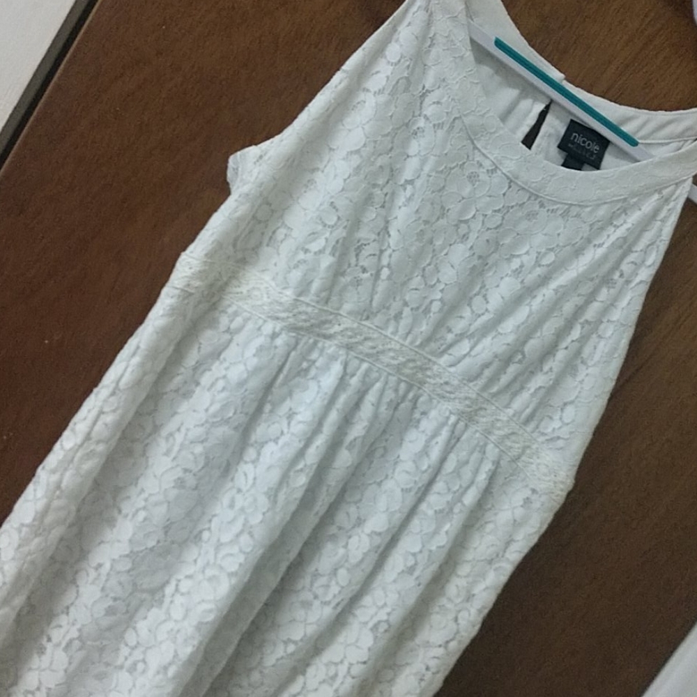 White floral lace dress